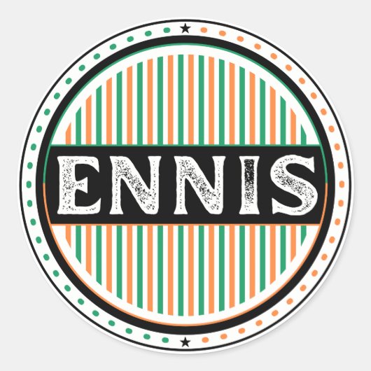 Ennis City Pride Emblem – Irish Identity ラウンドシール (正面)