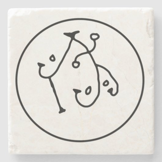 Enochianの天使AAANの大理石のシール ストーンコースター (正面)