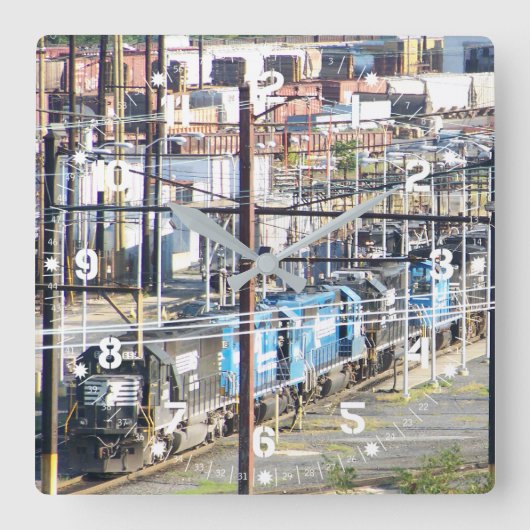 Enolaノーフォークの南鉄道ヤードのHarrisburg PA スクエア壁時計 (正面)