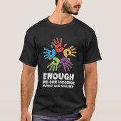 Enough End Gun Violence Protect Our Children Orang Tシャツ (正面)