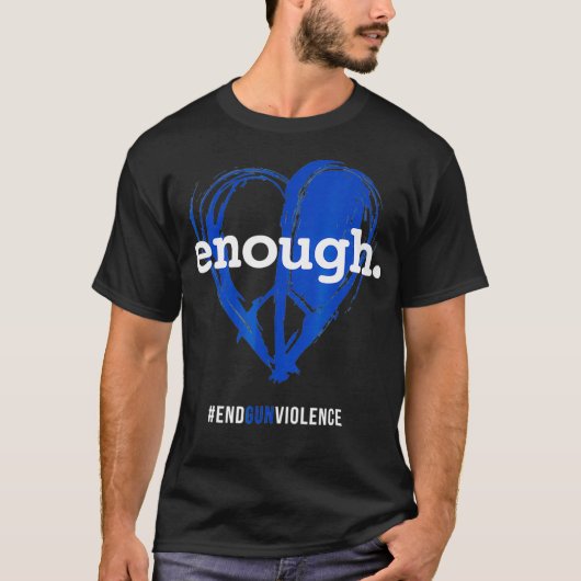 Enough T Orange Gun Control Peace love Symbol Tシャツ (正面)