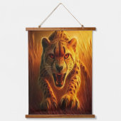 Enraged Cheetah 吊り下げ型タペストリー (正面)