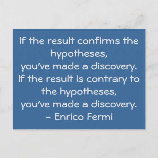 Enrico Fermi Postagueによる引用可能な科学引用文 ポストカード (正面)