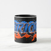 Enrique Vorname Name Graffiti blue orange Tasse マグカップ (中央)