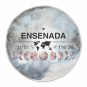 Ensenada，メキシコ，バハ・カリフォルニア，水彩画Desi シール (正面)