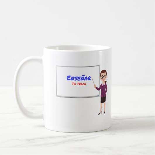 Enseñar -スペインのな先生のマグ コーヒーマグカップ (左)