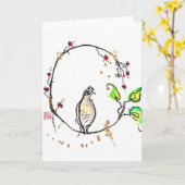 Ensoのウズラの挨拶状 カード (黄色い花)