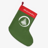 Ensoのホワイトクリスマスの木 ラージクリスマスストッキング (正面 (吊り時))