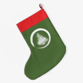 Ensoのホワイトクリスマスの木 ラージクリスマスストッキング (裏面 (吊り時))