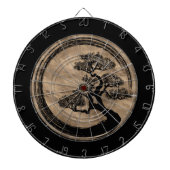 Ensoの禅の円および盆栽の木の金ゴールド ダーツボード (正面)