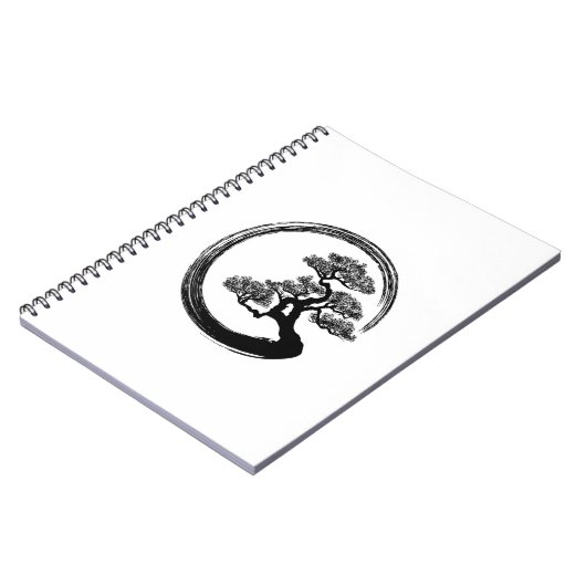Ensoの禅の円および盆栽の木 ノートブック (左側)