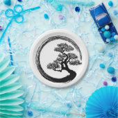 Ensoの禅の円および盆栽の木 ペーパープレート (パーティー)