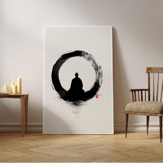 Enso Circle - Zen Ink Wall Art - Minimal Decor ポスター