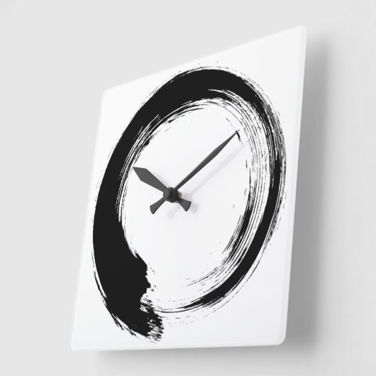 Enso Zen Circle スクエア壁時計 (傾斜)