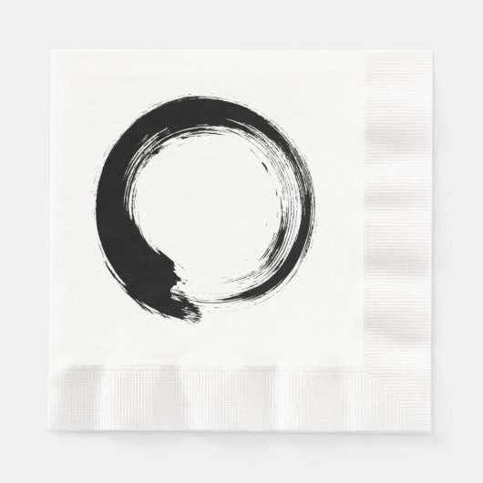 Enso Zen Circle 縁ありランチョンナプキン (正面)