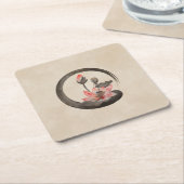 Enso Zen Circle and Lotus スクエアペーパーコースター (アングル)