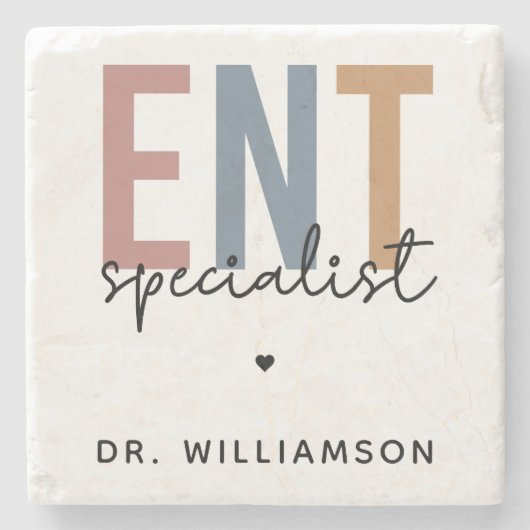 ENTドクパーソナライズされたターENTスペシャリスト ストーンコースター (正面)