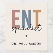 ENTドクパーソナライズされたターENTスペシャリスト ワインラベル (シングルラベル)