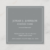 ENTミニマリストブラック博士|グレ縁どー スクエア名刺 (裏面)