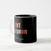 ENT外科医の耳鼻咽喉科パーソナライズされた ツートーンマグカップ (正面左)