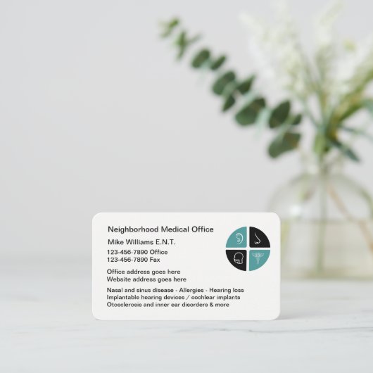 ENT耳鼻咽喉科医の名刺 名刺 (スタンド正面)
