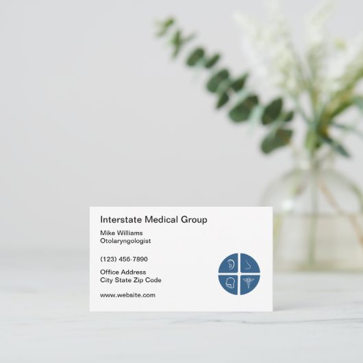 ENT耳鼻咽喉科医ドクターメディカルビジネスカード  名刺 (スタンド正面)