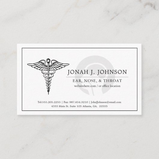 ENT |ミニマリスト色あせたENTシンボル 名刺 (正面)