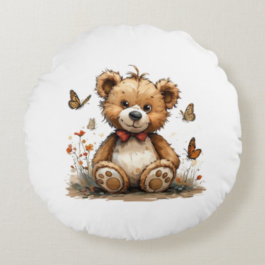 Entdecke die Magie unserer Bären-Kissen  ラウンドクッション (正面)
