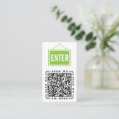Enter | カスタマイズ可能なQRコード&ロゴテンプレート付き名刺 名刺 (スタンド正面)