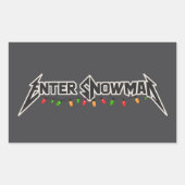 Enter Snowman Christmas Rocker Winter Rock Metal 長方形シール (正面)