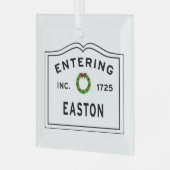 Entering Massachusetts Town Easton ガラスオーナメント (正面左)
