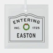 Entering Massachusetts Town Easton ガラスオーナメント (正面)