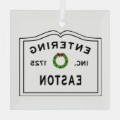 Entering Massachusetts Town Easton ガラスオーナメント (裏面)