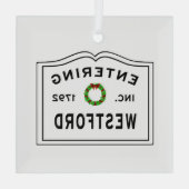 Entering Massachusetts Town Westford MA ガラスオーナメント (裏面)