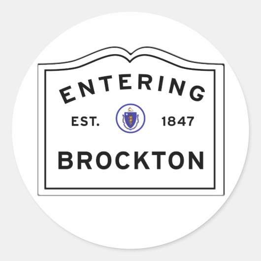 Entering the City of Brockton MA ラウンドシール (正面)