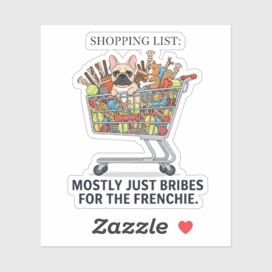 Entitled Frenchie Shopping Spree Funny Dog Sticker シール (シート)