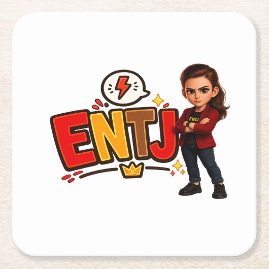 ENTJ — A Conquistadora Visionária スクエアペーパーコースター (正面)
