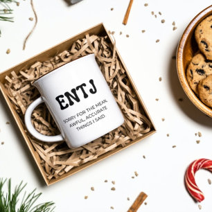 ENTJ MBTIおもしろい引用文とブラック文字コーヒーマグ コーヒーマグカップ