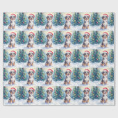 Entlebucher Mountain Dog Snowy Forest Santa ラッピングペーパー (フラット)