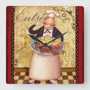 Entréeシェフ スクエア壁時計