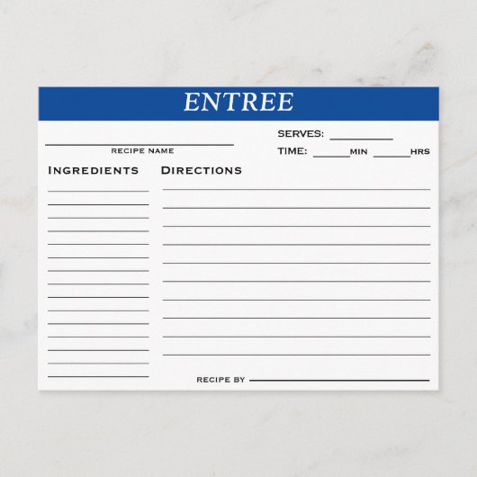 Entreeレシピカード インビテーションポストカード (正面)
