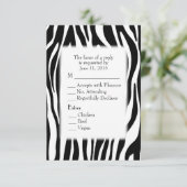 Entree Choiceによる白黒ゼブラRSVP 出欠カード (スタンド正面)