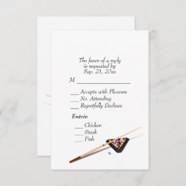 Entree ChoiceホワイトとビリヤードRSVP 出欠カード