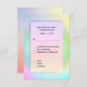 Entree Choicesを使用したレインボーRSVP 出欠カード (正面/裏面)