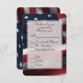 Entree Choicesを使用した米国国旗のRSVP 出欠カード (正面/裏面)