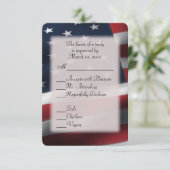 Entree Choicesを使用した米国国旗のRSVP 出欠カード (スタンド正面)