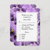 Entree Choices付きパープルパンシーRSVPカード 出欠カード (正面/裏面)