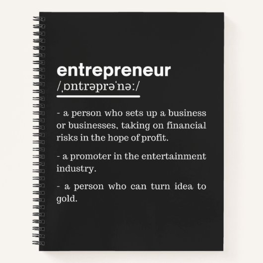 Entrepreneur Definition Funny Business Owner Gift ノートブック (正面)