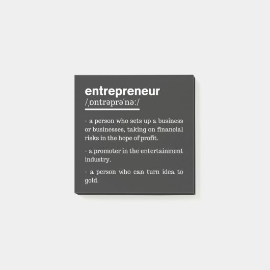 Entrepreneur Definition Funny Business Owner Gift ポストイット (正面)