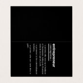 Entrepreneur Definition Funny Business Owner Gift 名刺 (外部フラット)